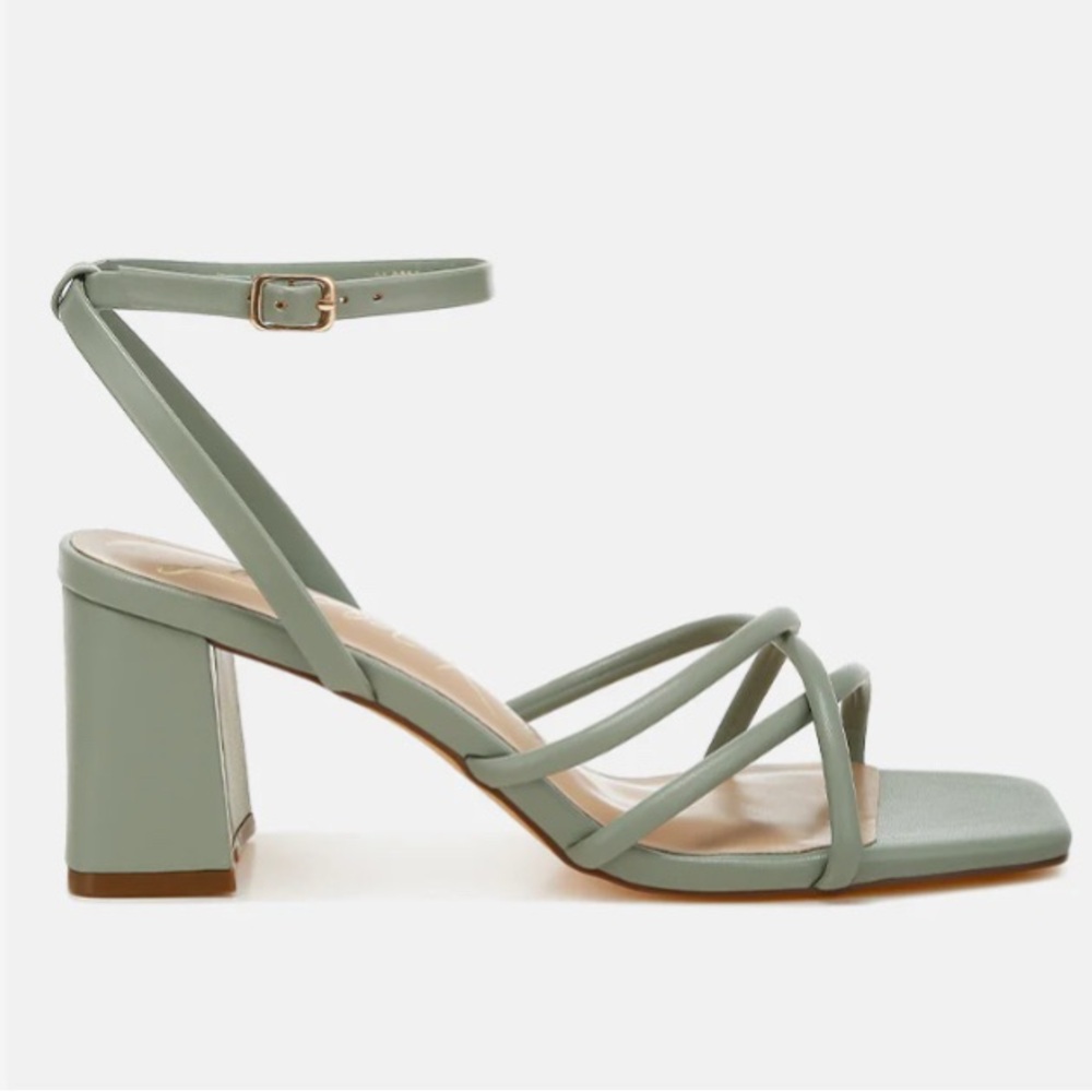 Brand new sage green block heels